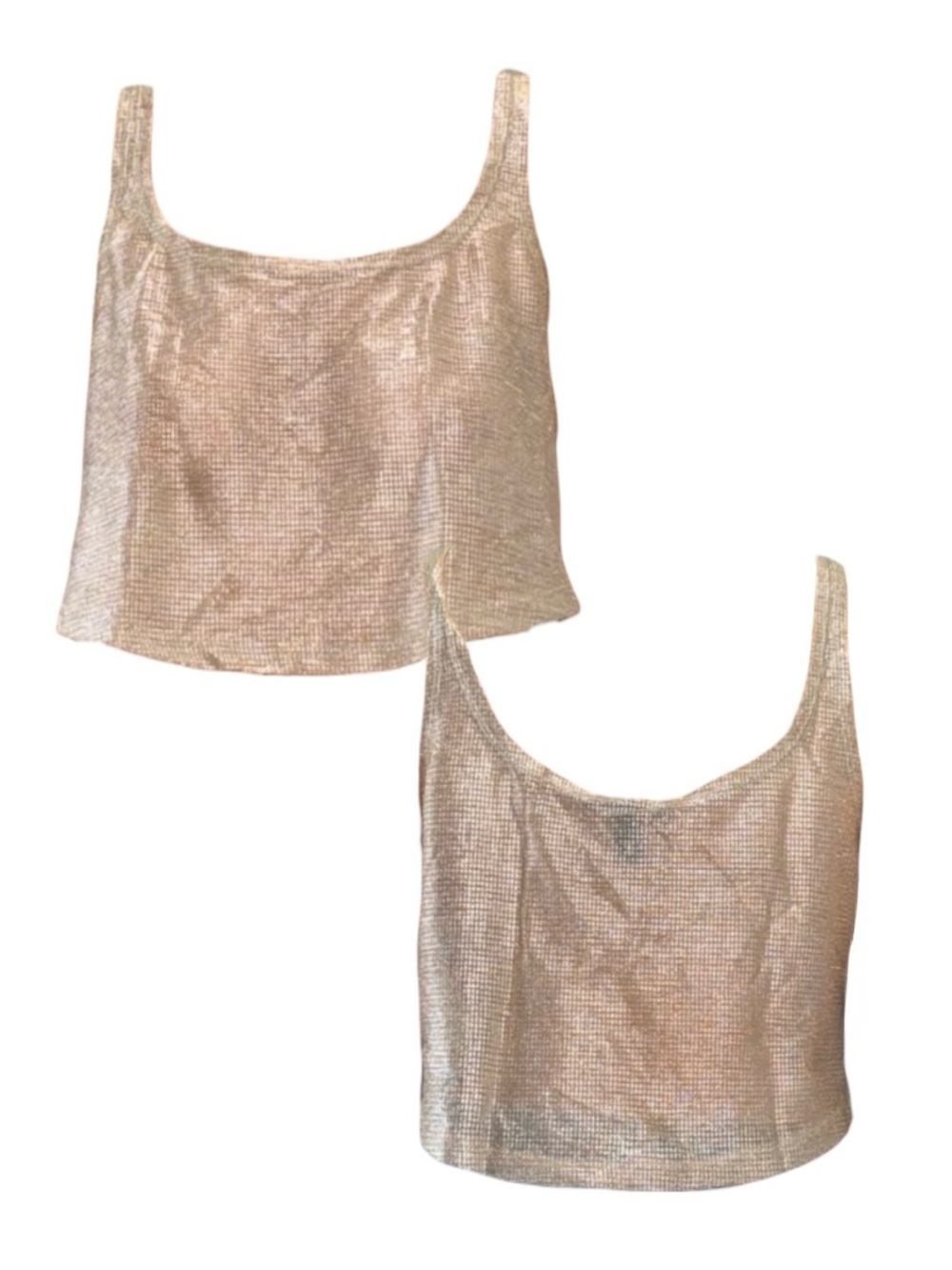 Metallic Cropped Tank Top